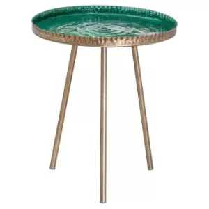 Image of Aztec Collection Brass Embossed ceramic Dipped Side Table