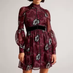 Image of Ted Baker Coriey Crepe Mini Dress - UK 10