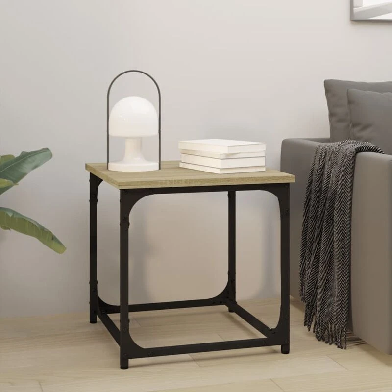 Image of Vidaxl Side Table Sonoma Oak 40X40X40 Cm Engineered Wood, Brown 823288