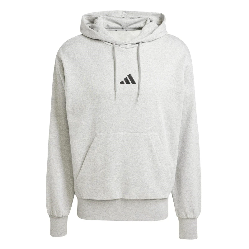 Image of adidas Essentials Feelcozy Fleece Hoodie Mens Grey Hthr/Black male L