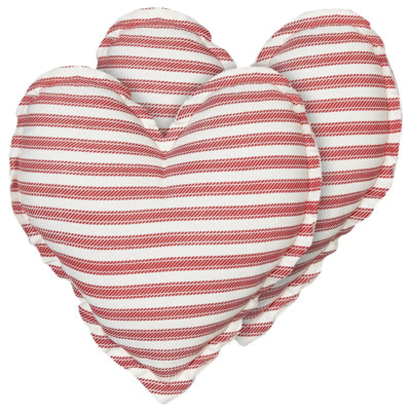 Image of Beliani Set Of 2 Decorative Cushions Rubia Cotton 45 X 45cm Red Striped