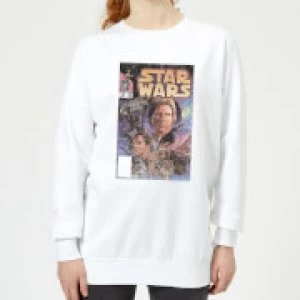 Image of Star Wars Classic Comic Book Cover Womens Sweatshirt - White - 3XL