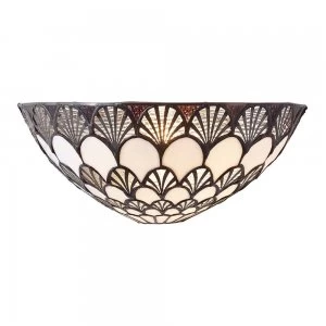 Image of 1 Light Indoor Wall Uplighter Tiffany Style Glass, E14