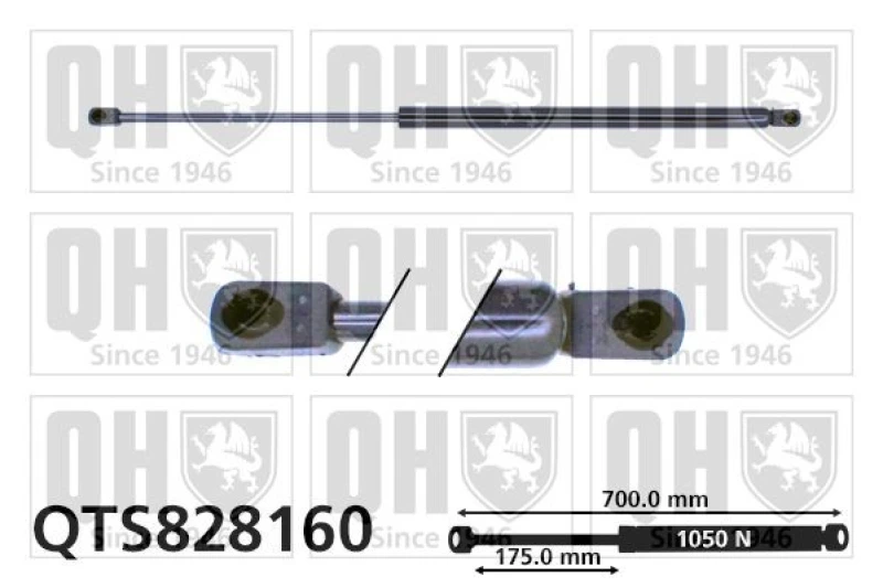 Image of QUINTON HAZELL Tailgate strut QUINTON HAZELL QTS828160