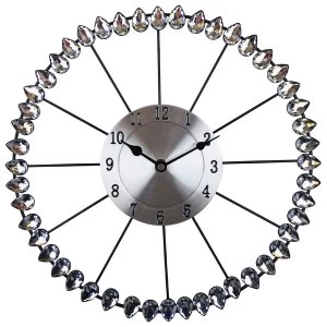 image of Diamond Effect Metal Wall Clock 36cm