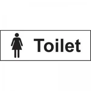 image of Toilet Ladies&rsquo; Sign; Self-Adhesive Vinyl; 300mm x 100mm