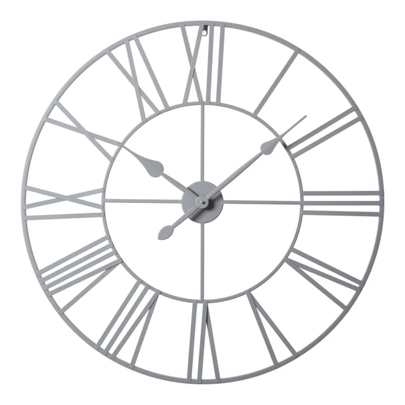 Image of Home Garden Direct EOS - Skeleton Wall Clock with Roman Numerals - 80x80cm in Grey Size: 80x80cm Grey Unisex 80x80 cm