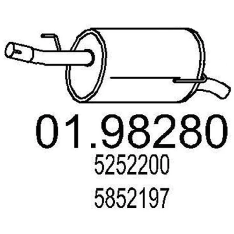 Image of MTS 01.98280 Rear silencer End Silencer (3437)