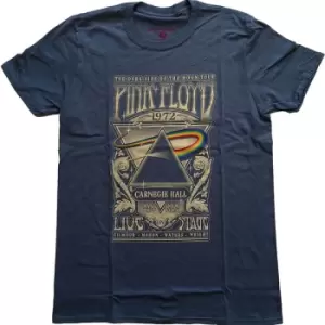 Image of Pink Floyd - Carnegie Hall Poster Ladies XX-Large T-Shirt - Blue