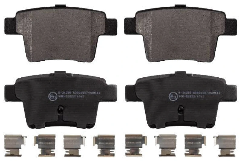 Image of SWAG 50 91 6571 Brake pad set Rear Axle, excl. wear warning contact, with fastening material Brake Pad Set,disc brake (402)