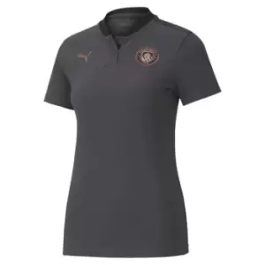 Puma Manchester City FC Casual Polo Shirt Womens - Black