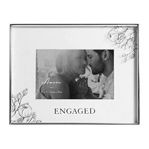 Image of 6" x 4" - Amore By Juliana Silver Floral Frame - Engaged