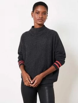 Image of Mint Velvet Charcoal Stripe Cuff Jumper