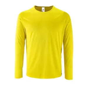 Image of SOLS Mens Sporty Long Sleeve Performance T-Shirt (3XL) (Neon Yellow)
