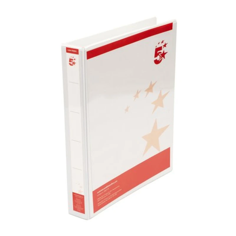 Image of 5 Star Office A4 25mm 2D Presentation Ring Binder White (10 Pack) 933031
