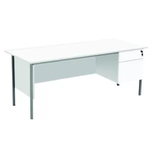 image of Serrion Rectangular 2 Drawer Pedestal 4 Leg Desk 1800x750x730mm White KF800065