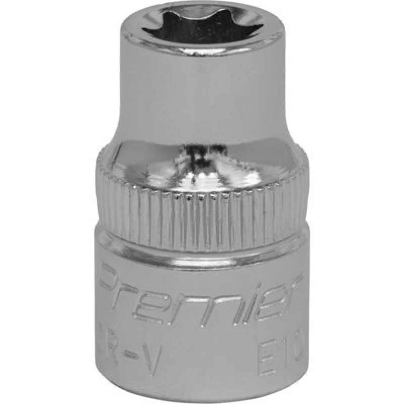 Image of Loops E10 TRX Star Socket Bit - 3/8" Square Drive - PREMIUM Drop Forged Head Knurled Multi