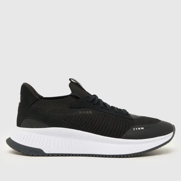 Image of BOSS titanium runner trainers in black