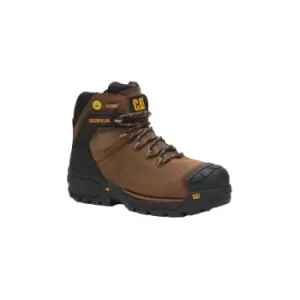 Image of Mens Excavator Grain Leather Safety Boots (7 UK) (Brown) - Brown - Caterpillar