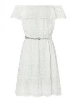 Monsoon Girls Storm Leah Lace Dress - Ivory, Size 13-14 Years, Women