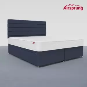 image of Airsprung Super King 2 Drawer Divan Bed with Comfort Mattress - Midnight Blue