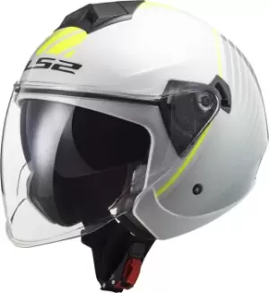 Image of LS2 OF573 Twister Luna Jet Helmet, white-silver, Size 2XL, white-silver, Size 2XL