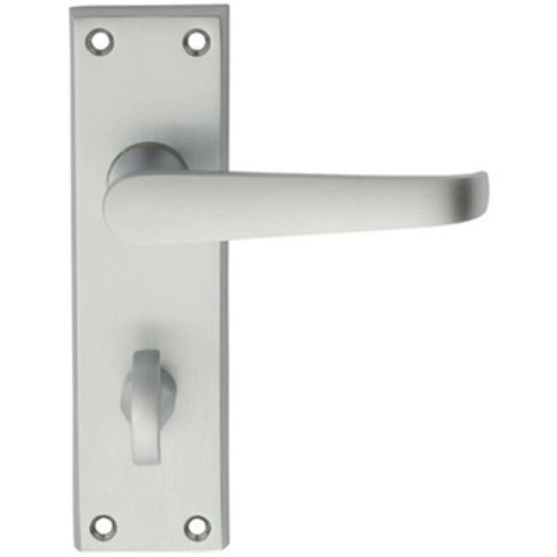Image of Loops PAIR Straight Victorian Handle on Bathroom Backplate 150 x 43mm Satin Chrome Multi