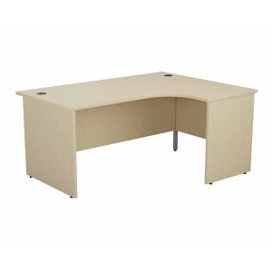 image of TC Office Right Hand Crescent Desk with Panel End Legs 1600 x 1200mm, Maple