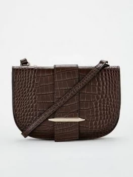 image of Karen Millen Manhattan Mini Crossbody Bag - Chocolate