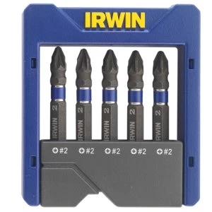 image of Irwin Impact Screwdriver Pocket Bit Set of 5 Pozi