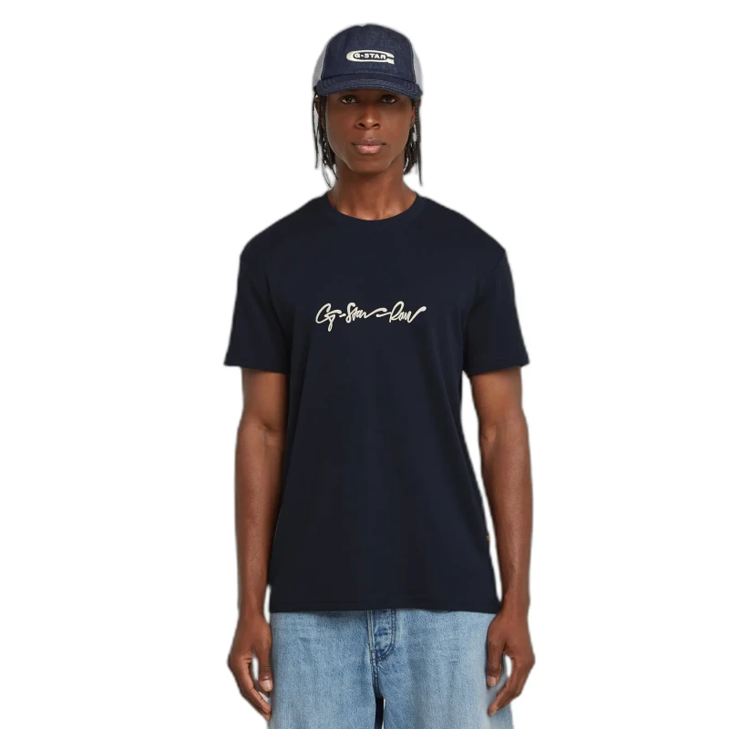 Image of G-Star T-Shirt G-Star G-script Bleu Unisex S