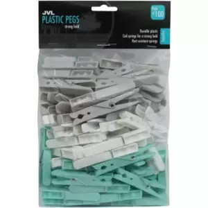 image of JVL Strong Hold Rust Resistant Plastic Pegs, Pack of 100