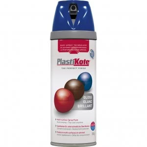 image of Plastikote Premium Gloss Aerosol Spray Paint Pacific Blue 400ml