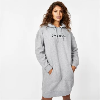 image of Jack Wills Wills Moa Hoodie Mini Dress - Grey Marl