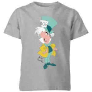 image of Disney Alice In Wonderland Mad Hatter Classic Kids T-Shirt - Grey - 11-12 Years