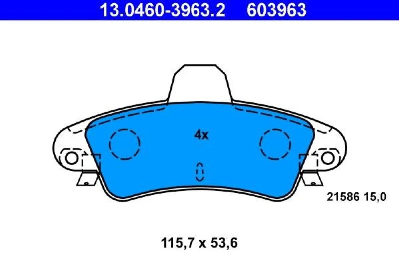 Image of ATE 13.0460-3963.2 Brake pad set excl. wear warning contact Brake Pad Set,disc brake (402)