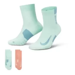 Image of Nike Ankle 2 Pack Running Socks - Multi