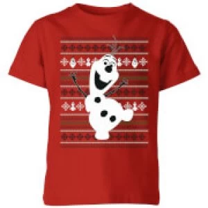Image of Disney Frozen Olaf Dancing Kids Christmas T-Shirt - Red - 11-12 Years