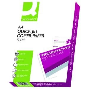 image of Q-Connect Premium A4 White 90gsm Inkjet Paper Pack of 500 KF01090