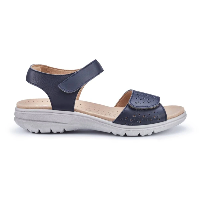 Image of Hotter Womens Wide Fit 'Leah II' Sandals in Dark Navy Size: 3 Dark Navy Female 3