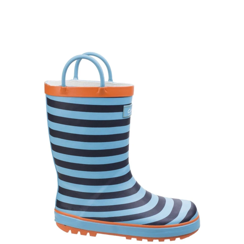 Image of Cotswold Captain Stripy Wellies - Blue Blue 13