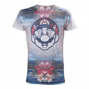 image of Nintendo Super Mario Bros. Tropical Mario All-Over Sublimation Small T-Shirt