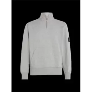 Calvin Klein Jeans Monologo Badge Half Zip Mock Hwk - Grey