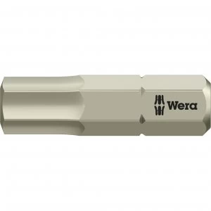 image of Wera Torsion Stainless Steel Hexagon Screwdriver Bit 6mm 25mm Pack of 1