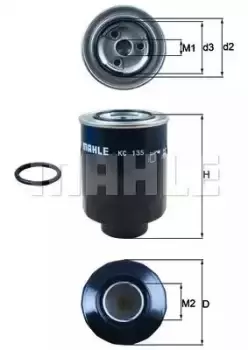 Image of Fuel Filter KC135D 72342125 by MAHLE Original