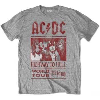 Image of AC/DC - Highway to Hell World Tour 1979/1980 Unisex Large T-Shirt - Grey