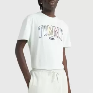 Image of Tommy Jeans Mens Classic College Pop Tommy T-Shirt - Minty - L