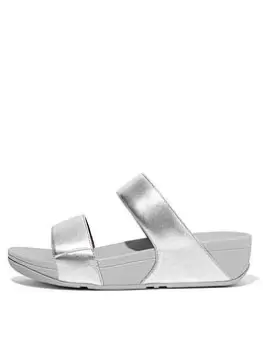 image of FitFlop Lulu Leather Sandals, Silver, Size 5, Women