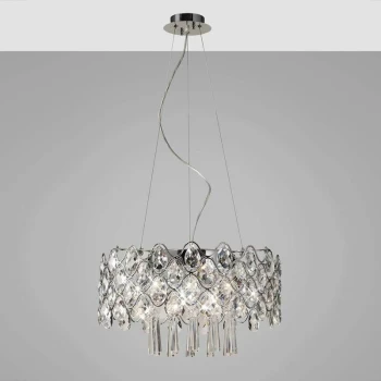 Image of Kenzie 10 Lights G9 pendant light polished chrome / crystal