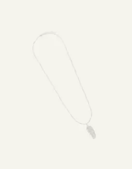 image of Accessorize Womens Sterling Silver-Plated Long Leaf Necklace, Size: 64cm